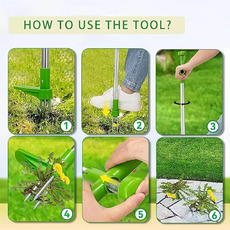 Garden Weeder Three-Claw Foot Pedal Stand-Up Design