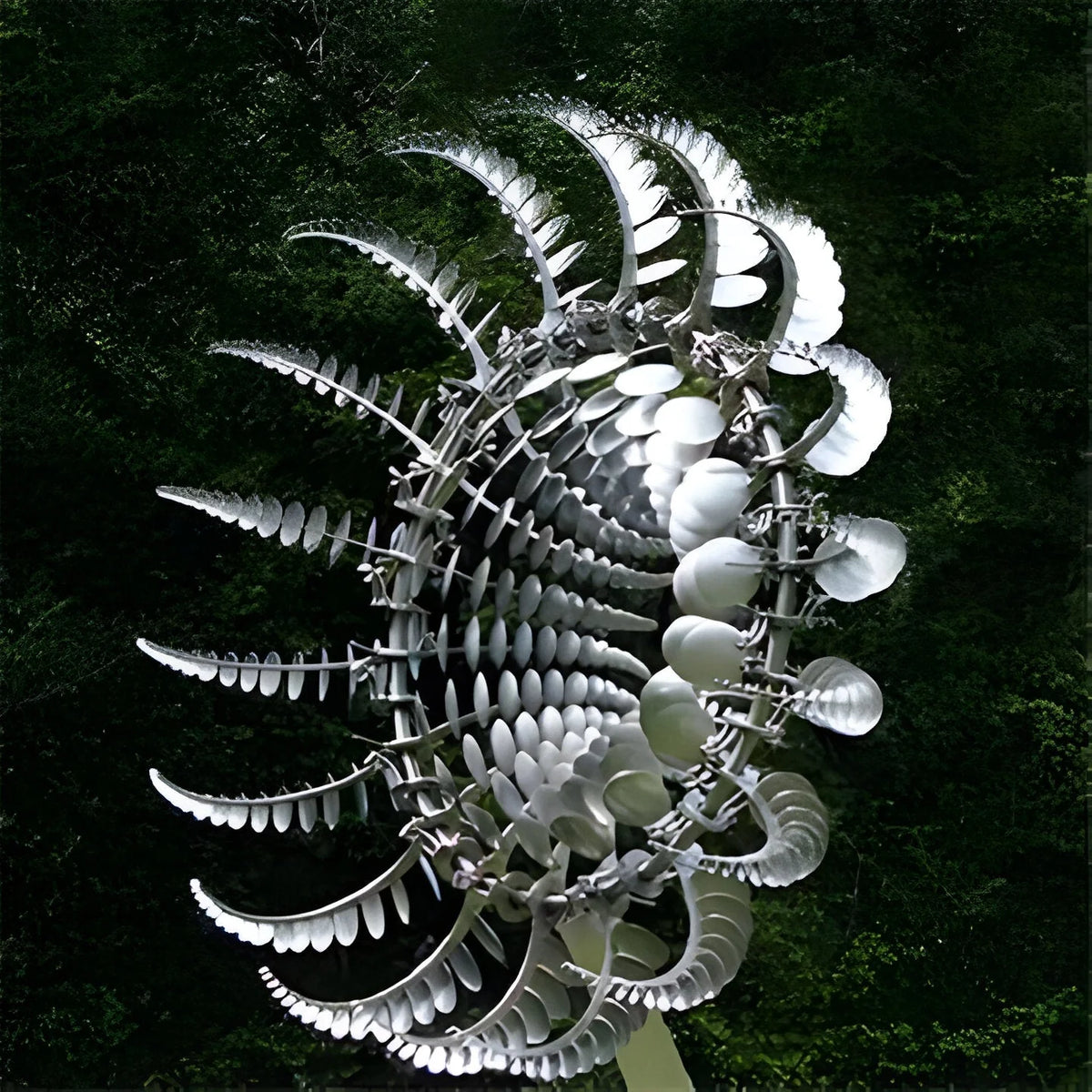 Garden Wind Spinner Stake Dual Rotor Powder-Coated Steel