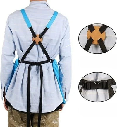 Gardening Apron Waterproof Adjustable Cross-Back Straps Tool Pockets