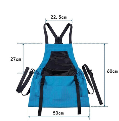 Gardening Apron Waterproof Adjustable Cross-Back Straps Tool Pockets