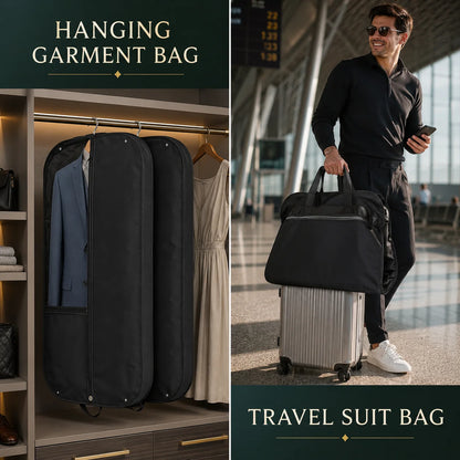 Garment Bag 2-Pack Waterproof Gusseted Clear Front Window