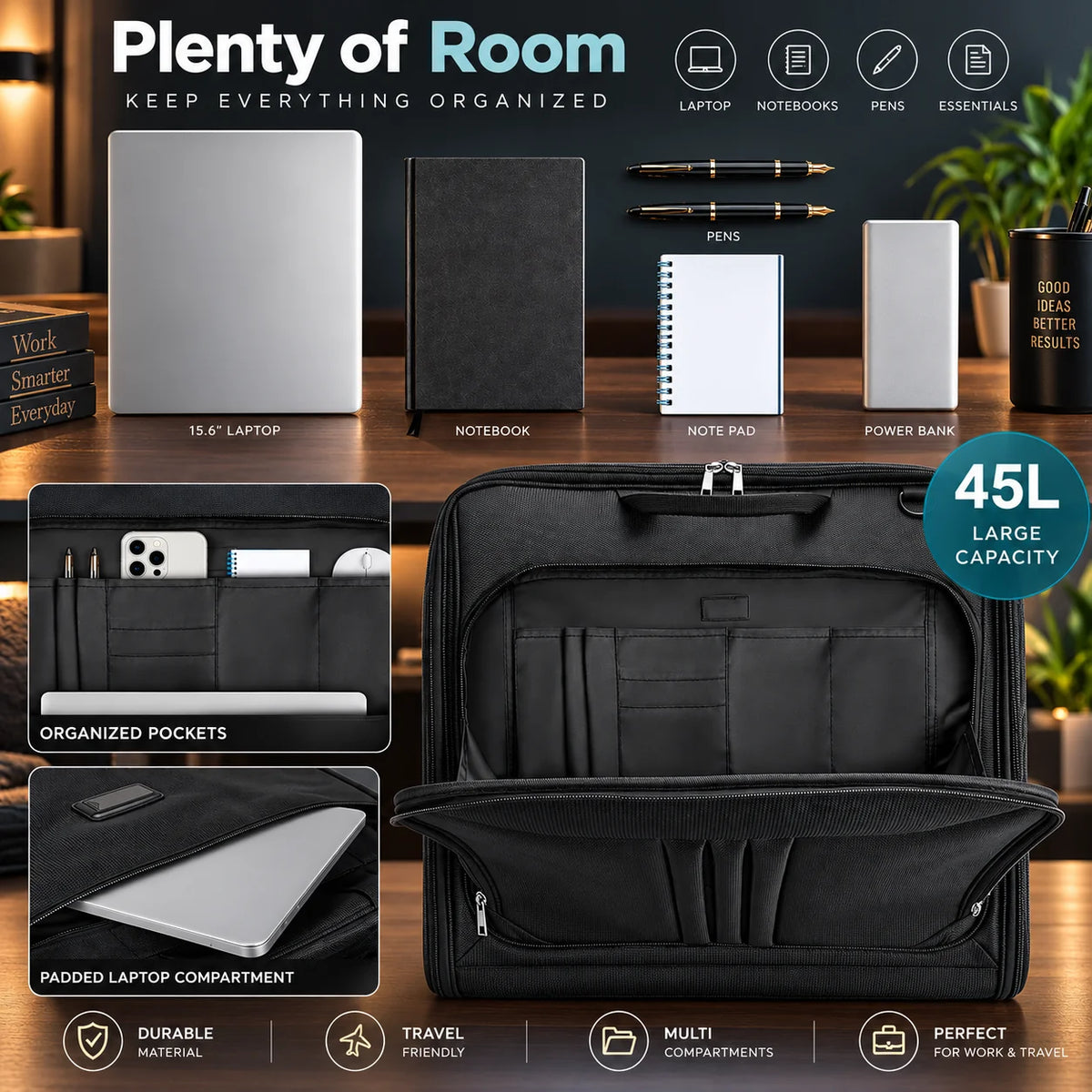 Garment Bag Foldable Water-Resistant EVA-Padded