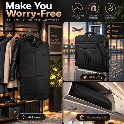 Garment Bag Foldable Water-Resistant EVA-Padded