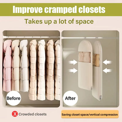 Garment Storage Bag Hanging Self-Compressing Waterproof Holds 5 Garments