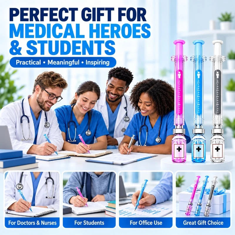 Gel Pens Syringe Design Fine Tip Set of 3