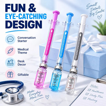 Gel Pens Syringe Design Fine Tip Set of 3