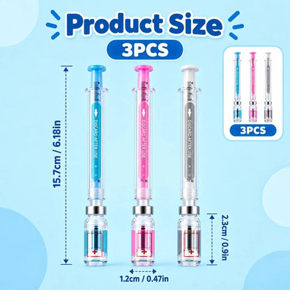 Gel Pens Syringe Design Fine Tip Set of 3