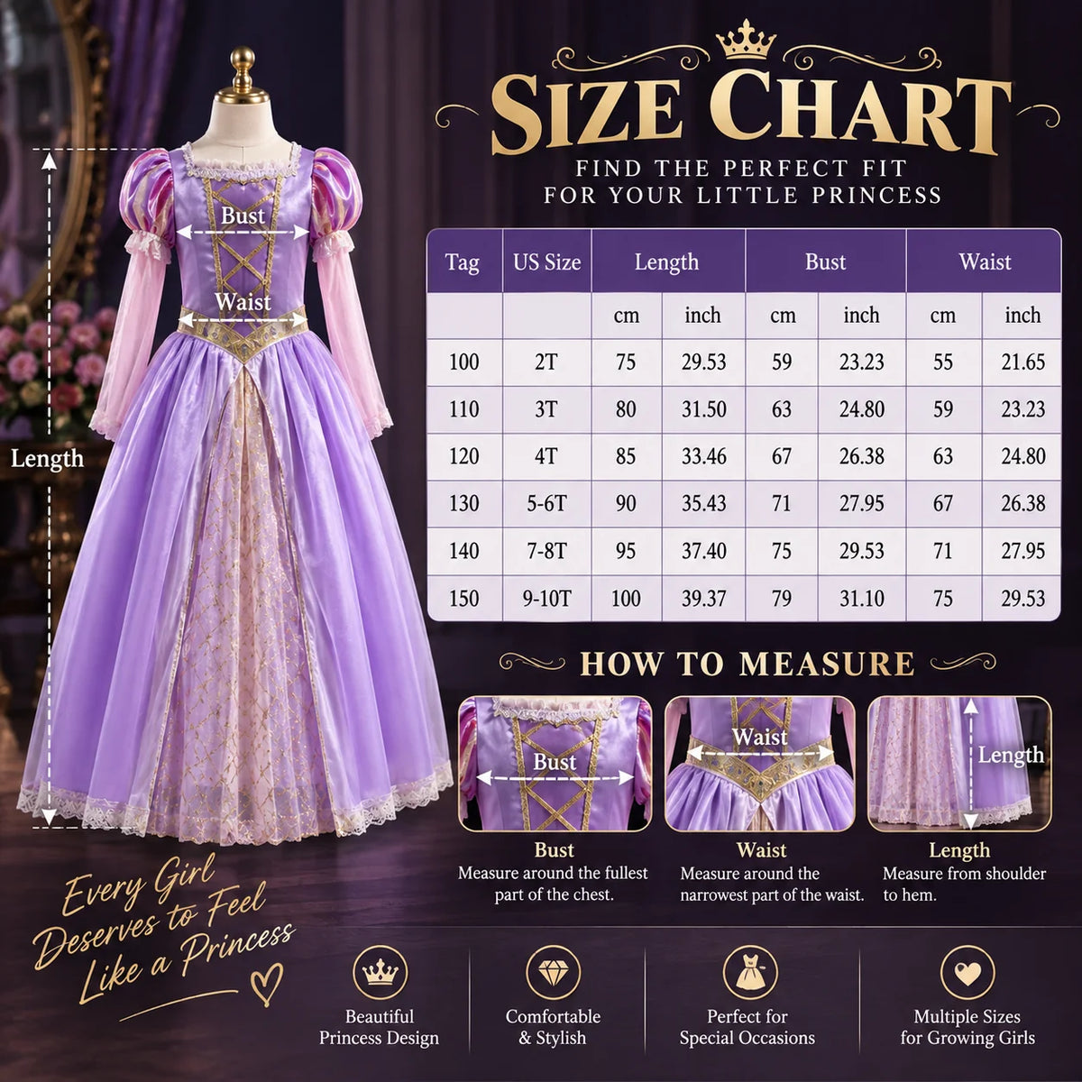 Girls Ball Gown Dress Puff Sleeves Mesh Overlay