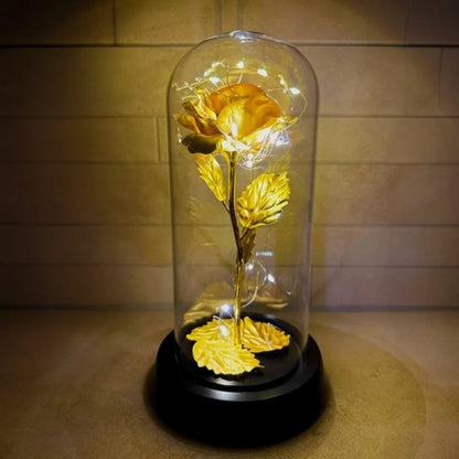 Glass Dome Rose LED Battery Operated