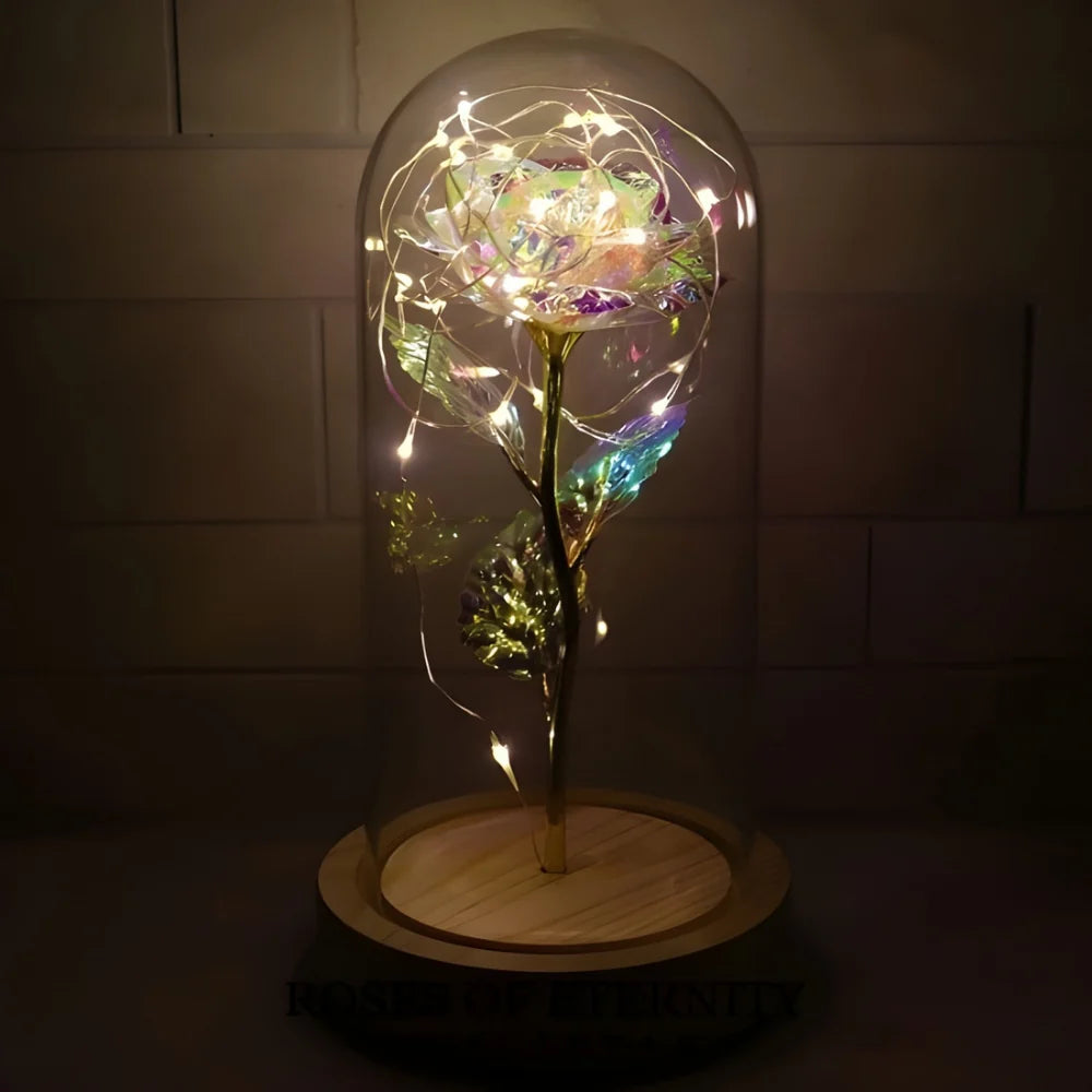 Glass Dome Rose LED Battery Operated