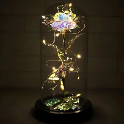 Glass Dome Rose LED Battery Operated