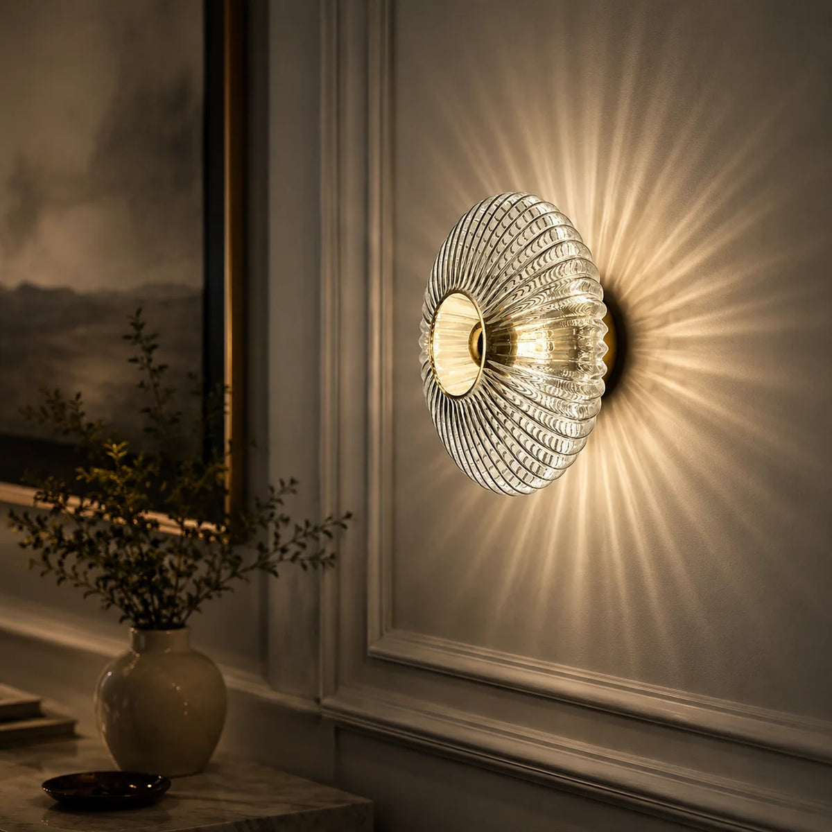 Glass Globe Wall Sconce Hand-Blown Soft Diffused Light