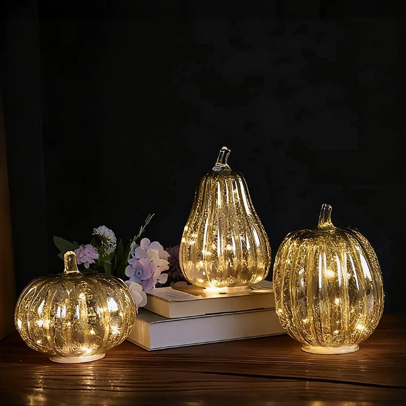 Glass Lamp Hand-Blown Battery-Powered With Timer