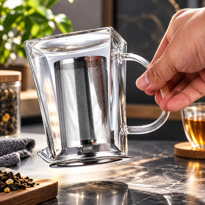 Glass Teapot Heat-Resistant Borosilicate Stainless Steel Infuser