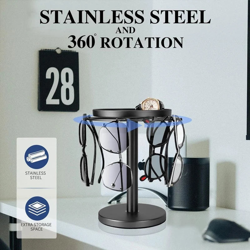 Glasses & Accessories Stand 360° Rotating Metal Space-Saving Organizer