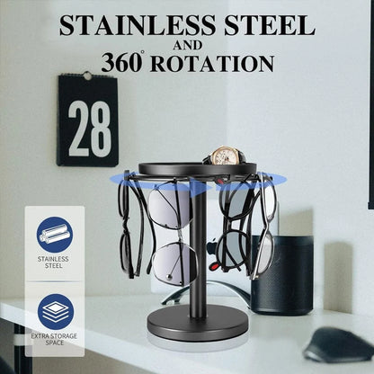 Glasses & Accessories Stand 360° Rotating Metal Space-Saving Organizer