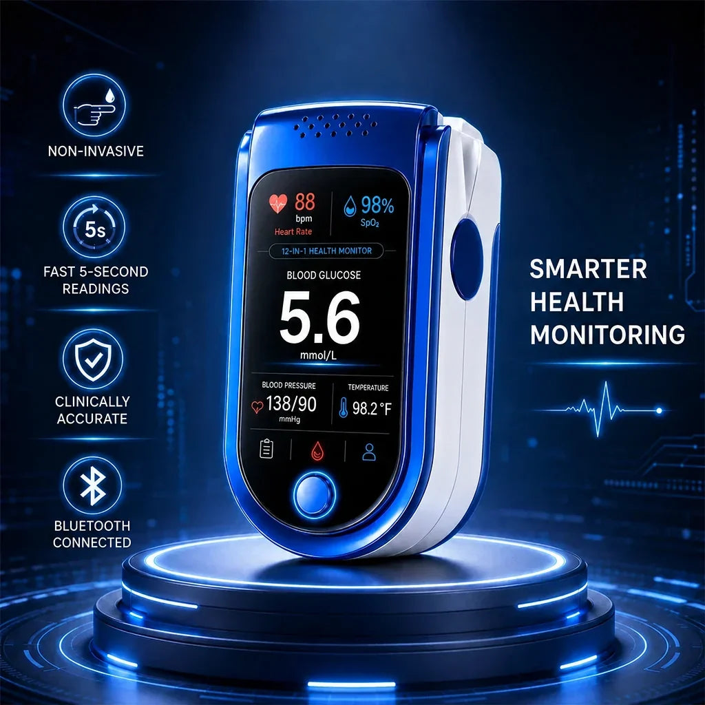 Glucose Monitor Needle-Free Non-Invasive Daily Tracking