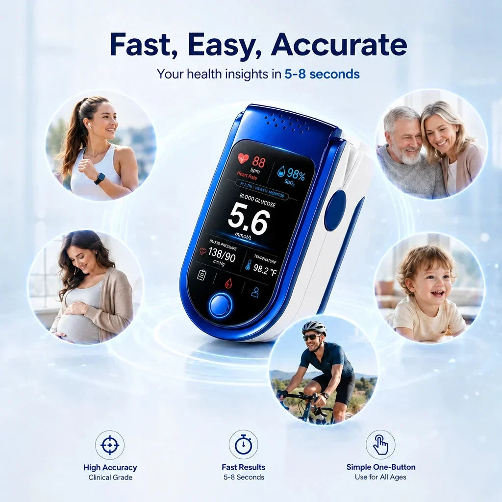 Glucose Monitor Needle-Free Non-Invasive Daily Tracking