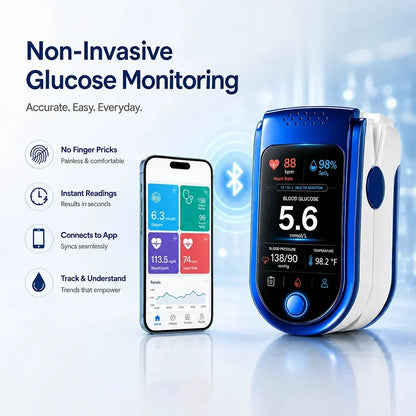 Glucose Monitor Non-Invasive Needle-Free Daily Tracking