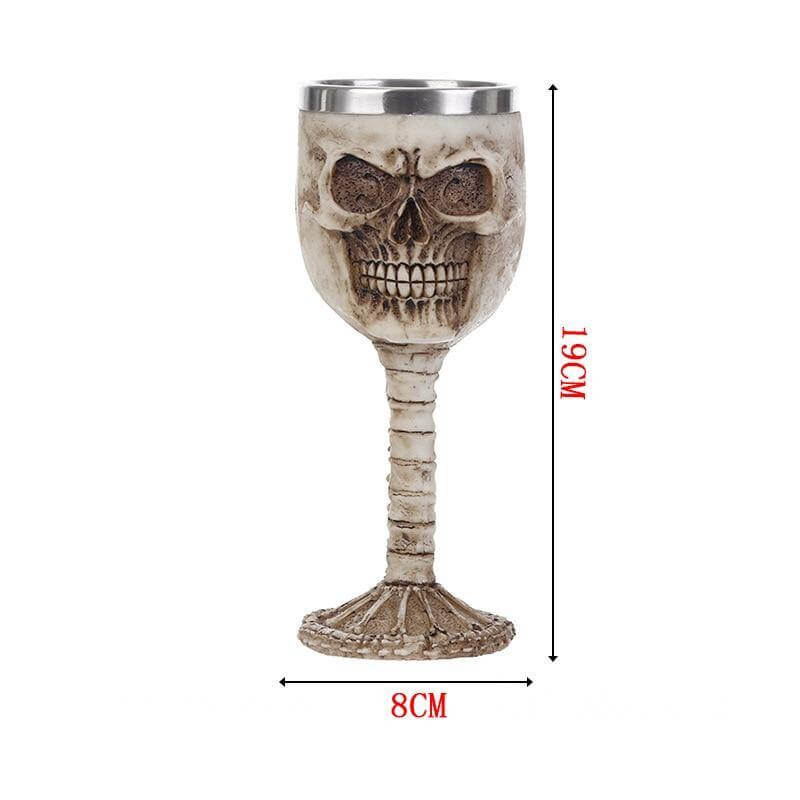 Goblet Hand-Painted Gothic Design Stainless Steel Interior 6.76 Oz Capacity