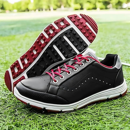 Golf Shoes Waterproof Leather Cushioned Insole Integrated Traction