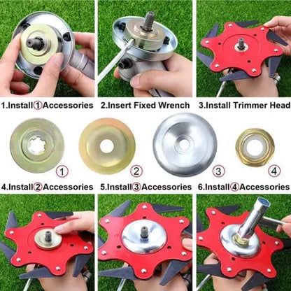 Grass Trimmer Head Six-Blade Manganese Steel Flexible Design
