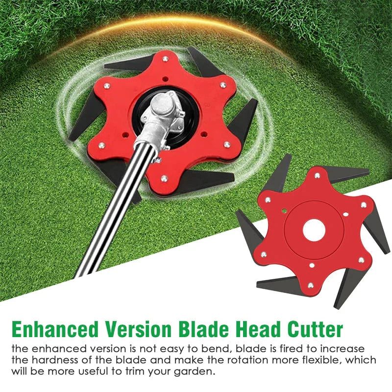Grass Trimmer Head Six-Blade Manganese Steel Flexible Design