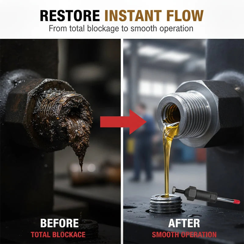 Grease Fitting Cleaner Tool With M6 & M8 Adapters