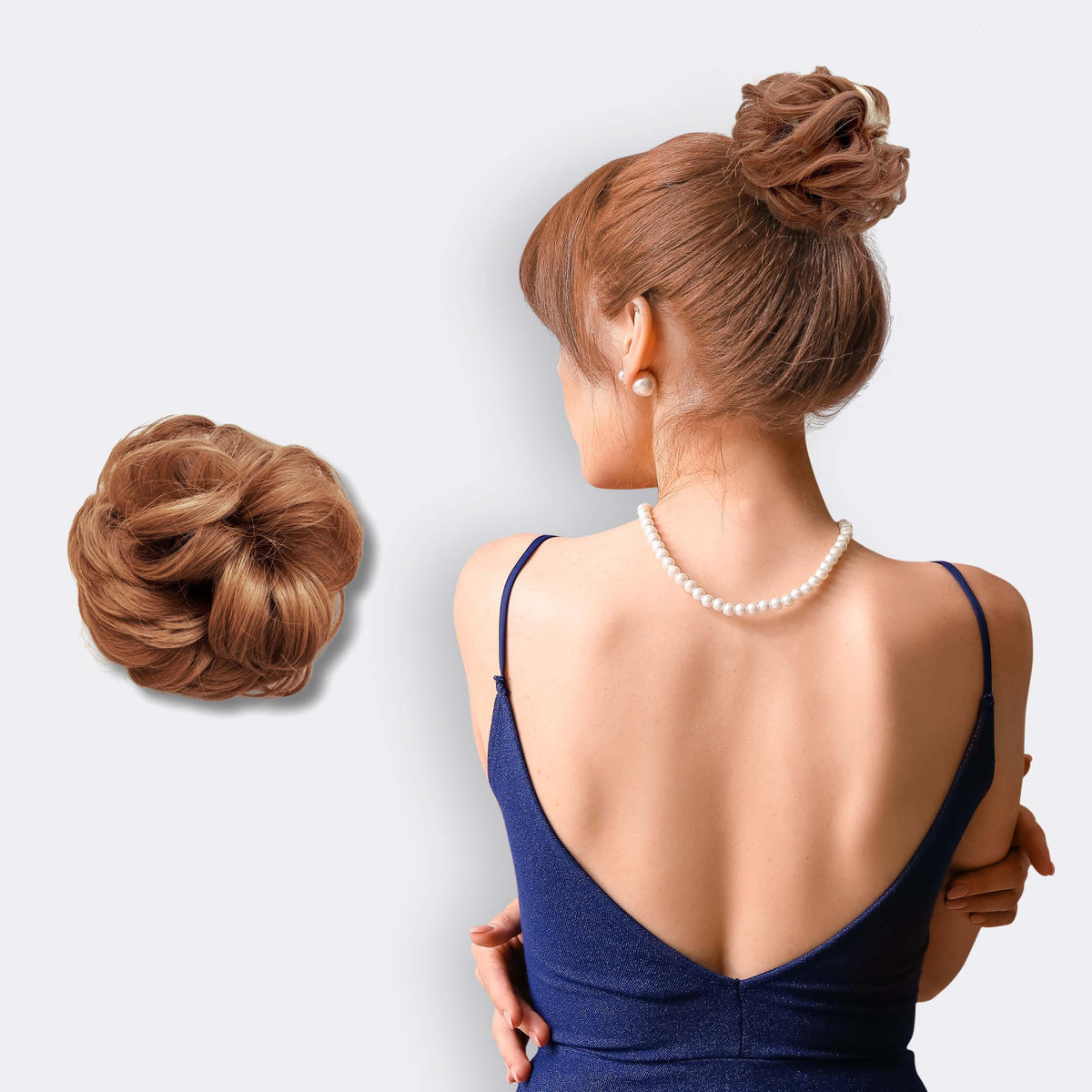 Hair Scrunchie Voluminous Bun Natural-Look Fibers