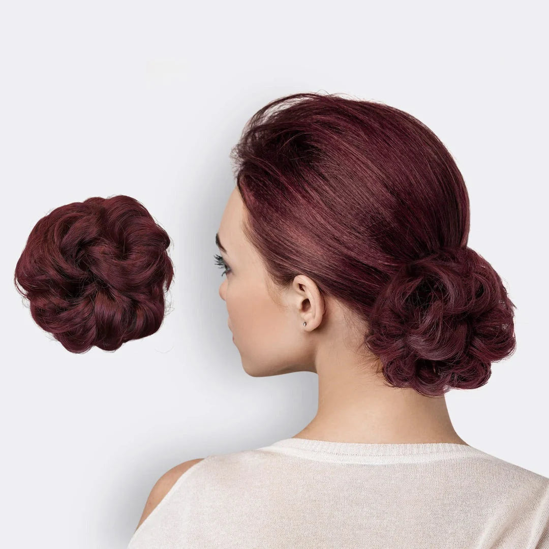 Hair Scrunchie Voluminous Bun Natural-Look Fibers