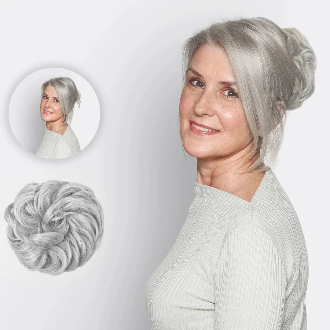 Hair Scrunchie Voluminous Bun Natural-Look Fibers