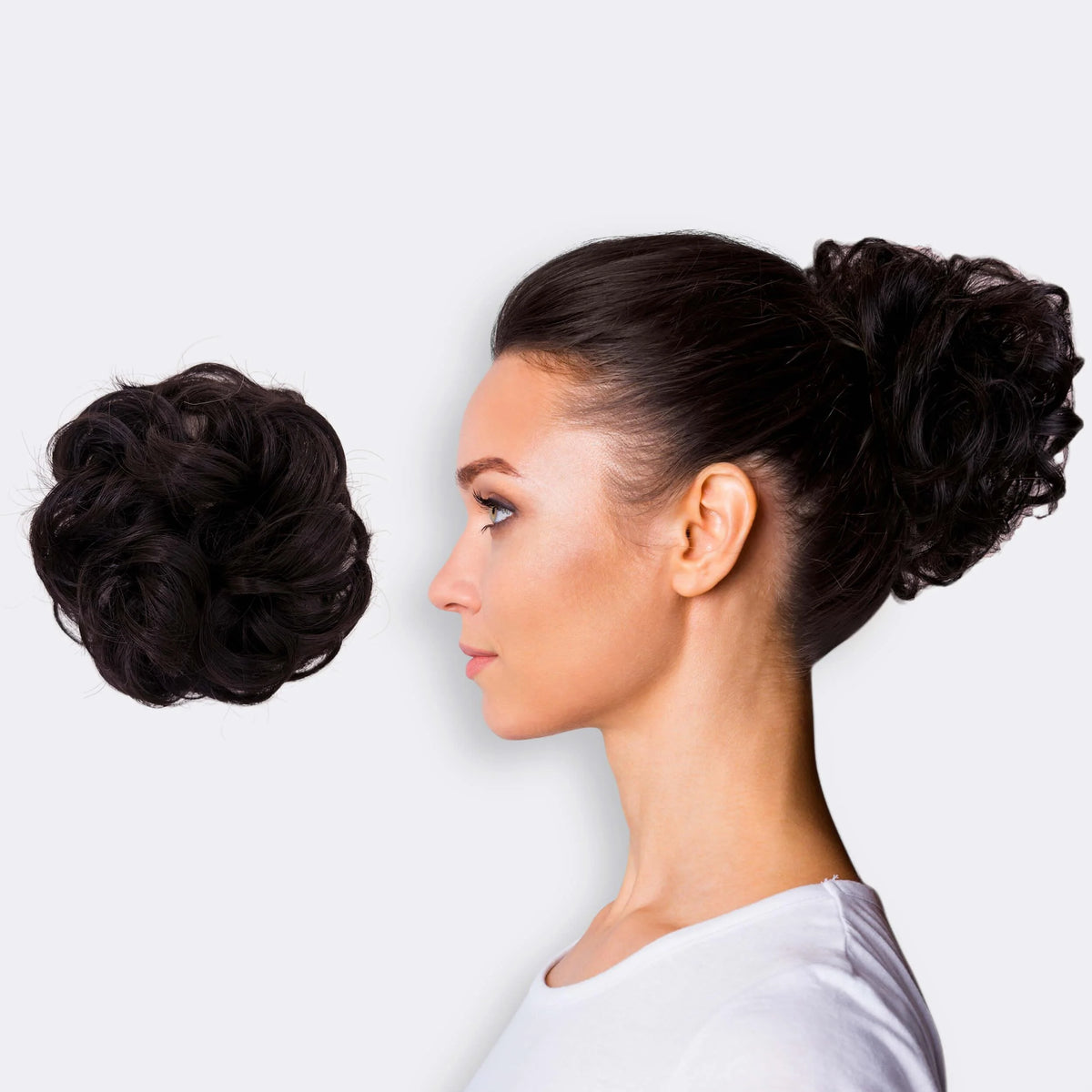 Hair Scrunchie Voluminous Bun Natural-Look Fibers