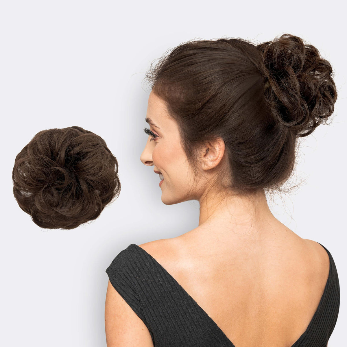 Hair Scrunchie Voluminous Bun Natural-Look Fibers