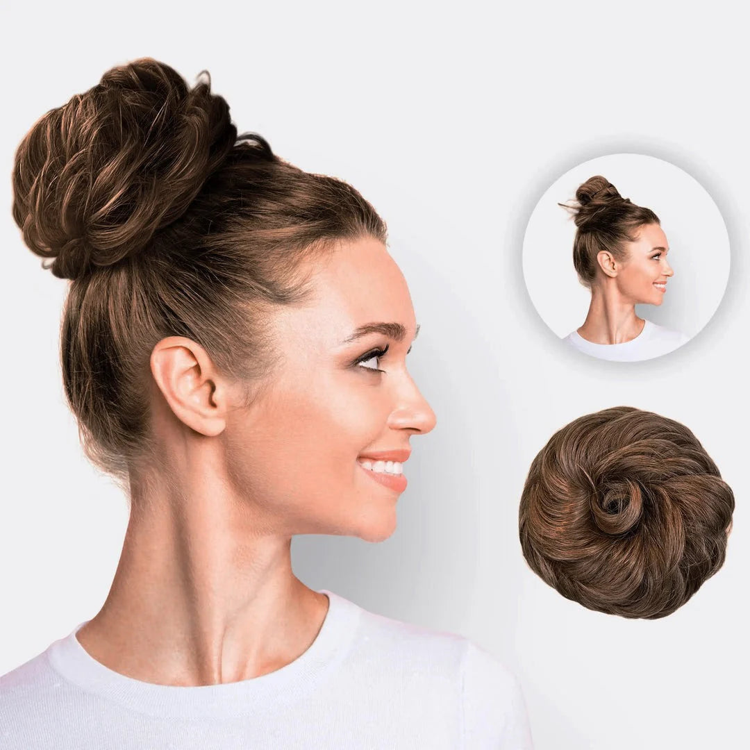 Hair Scrunchie Voluminous Bun Natural-Look Fibers