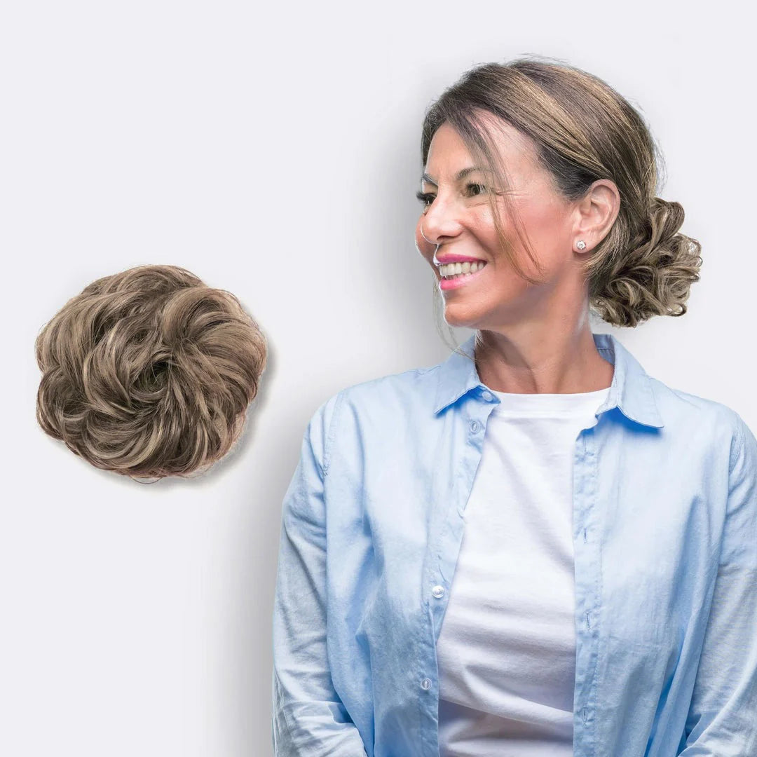 Hair Scrunchie Voluminous Bun Natural-Look Fibers