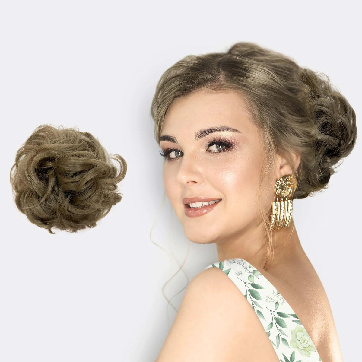 Hair Scrunchie Voluminous Bun Natural-Look Fibers