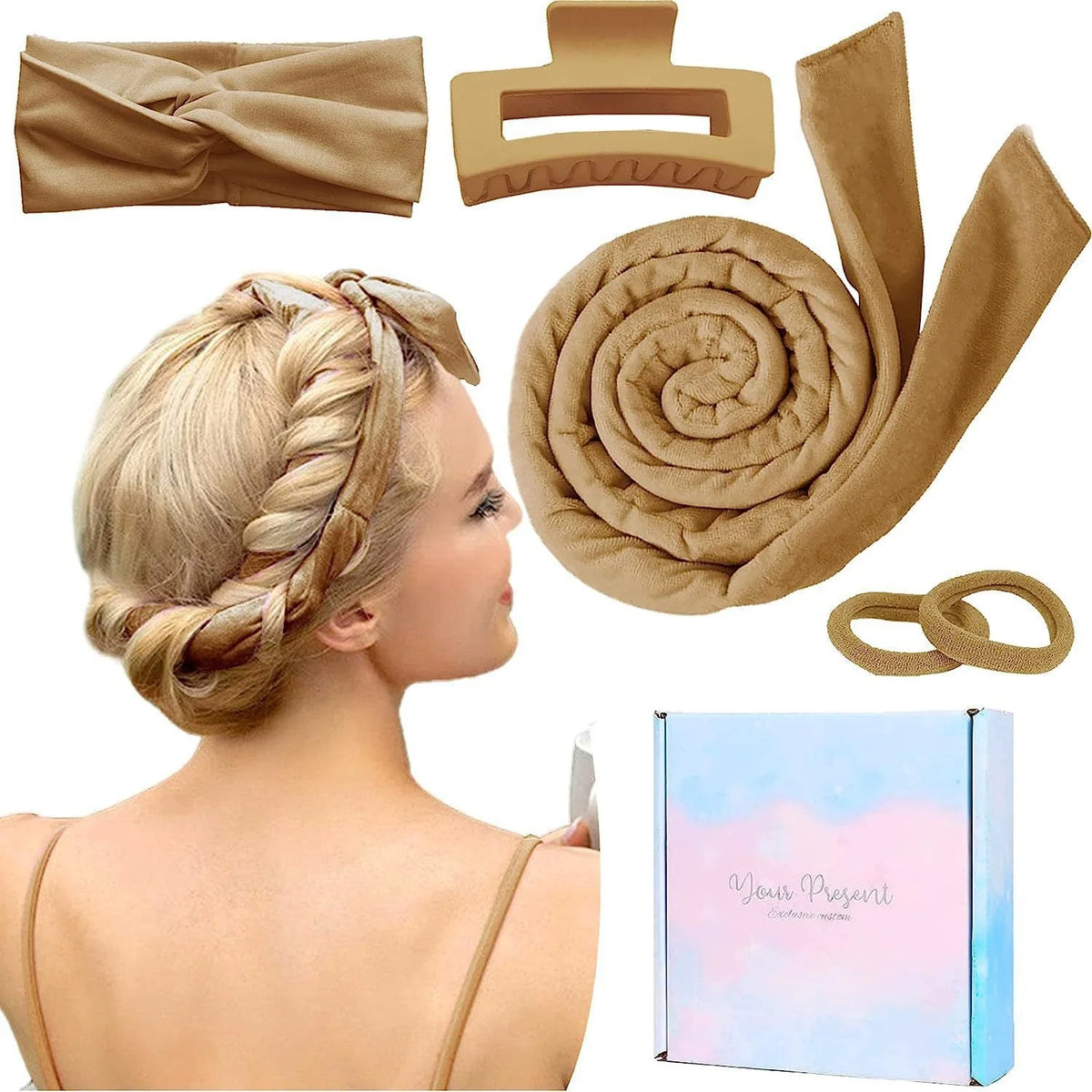 Hair Styling Accessory Set Soft Fabric 4-Piece