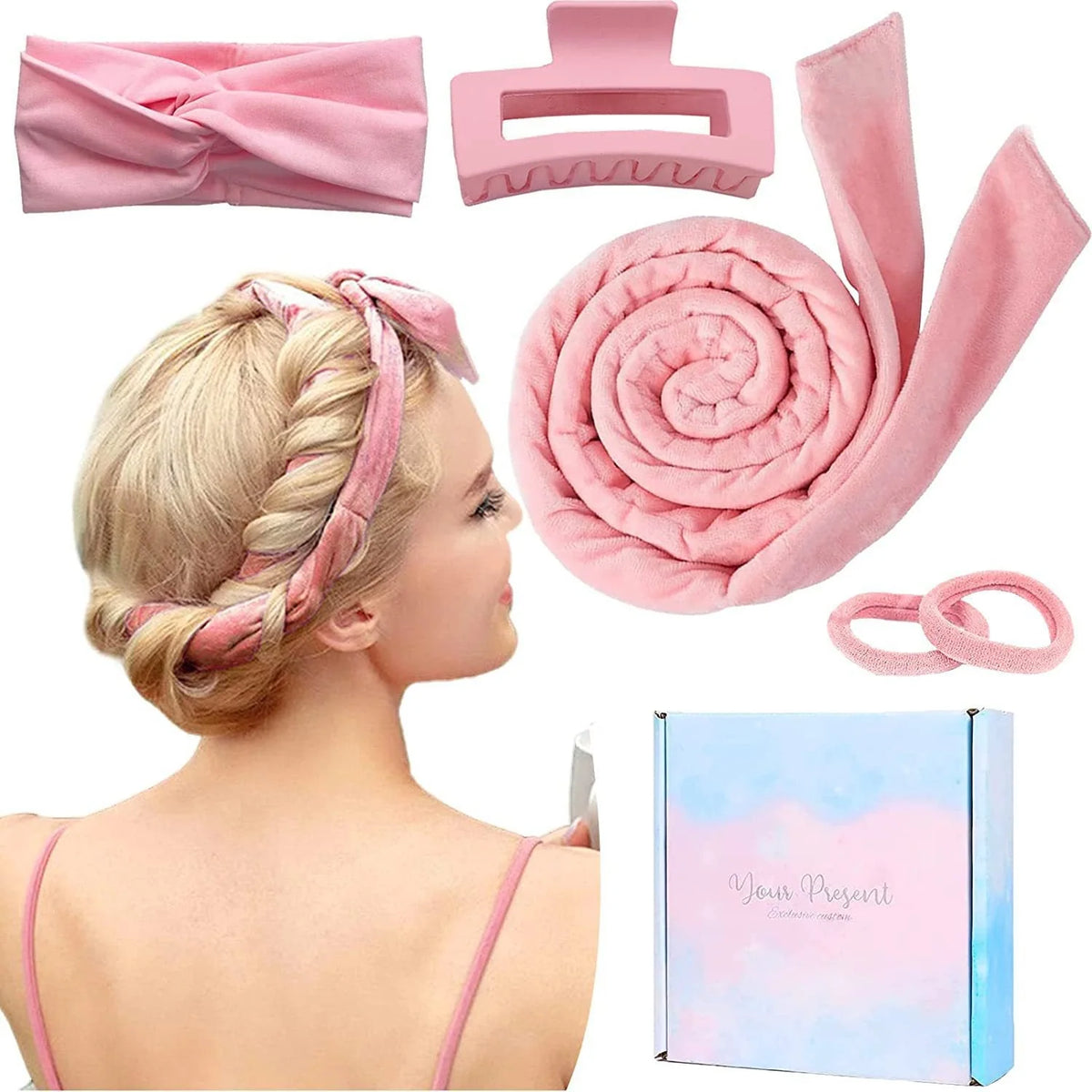 Hair Styling Accessory Set Soft Fabric 4-Piece
