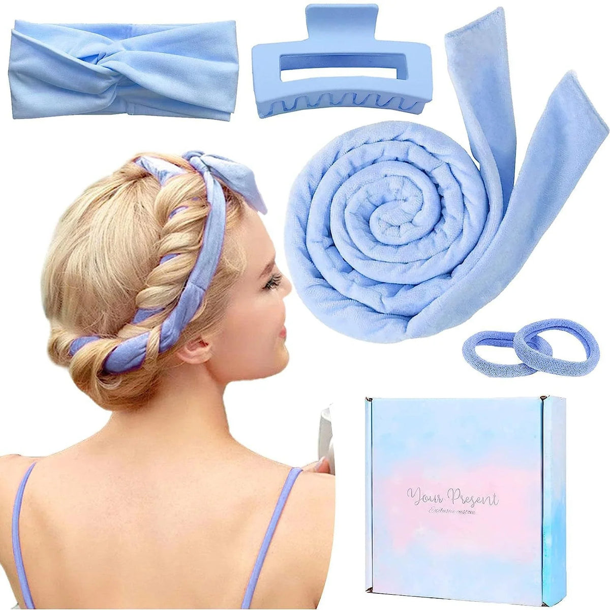Hair Styling Accessory Set Soft Fabric 4-Piece