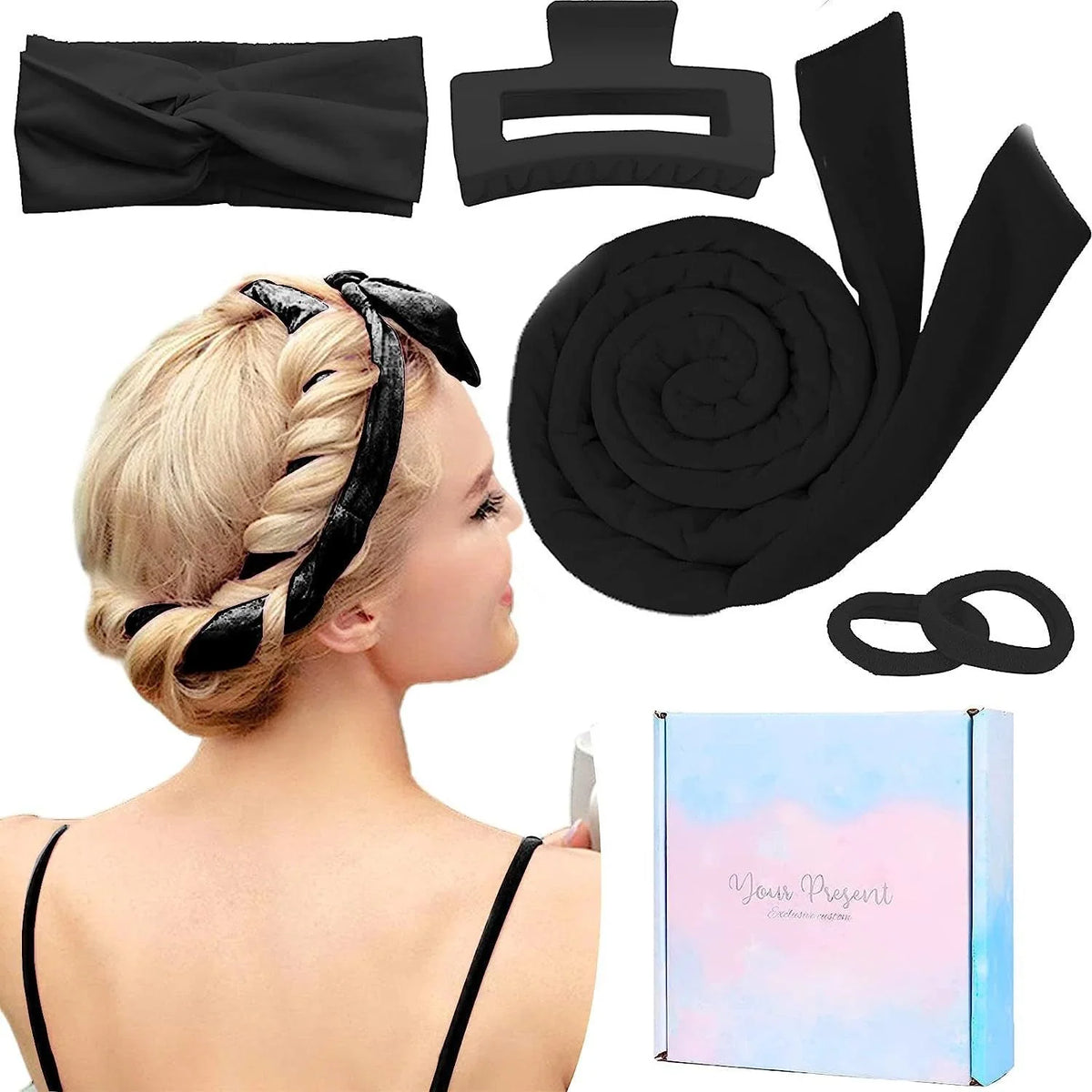 Hair Styling Accessory Set Soft Fabric 4-Piece