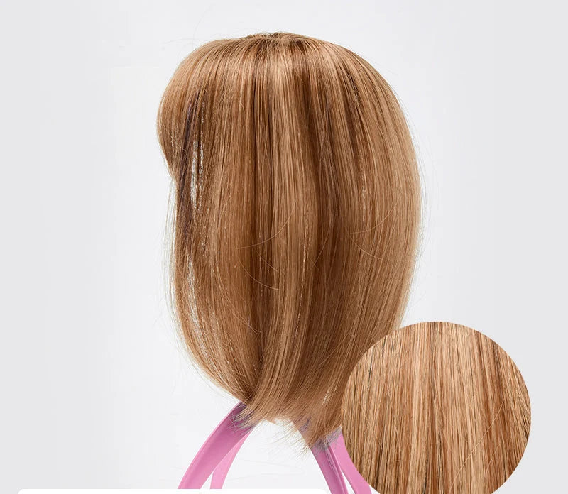 Hair Topper Clip-In with Bangs Heat-Resistant Fibers