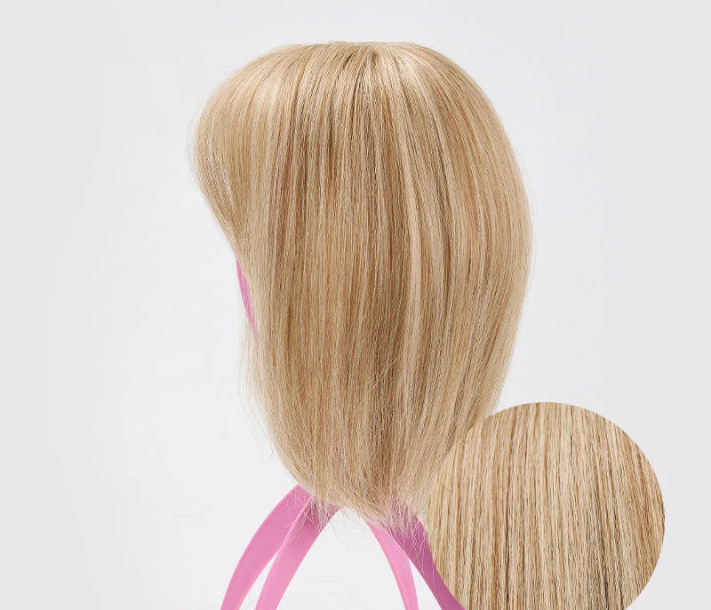 Hair Topper Clip-In with Bangs Heat-Resistant Fibers