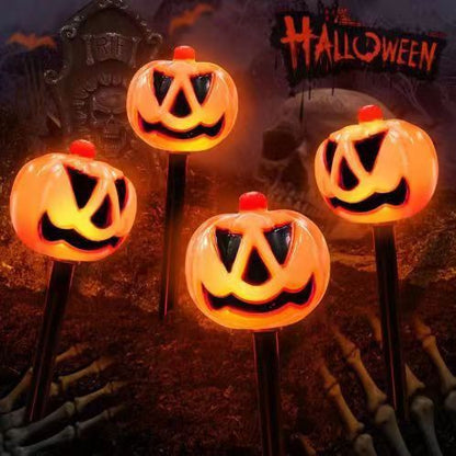 Halloween Solar Stake Lights Pumpkin & Ghost Set of 5 IP65 Outdoor-Rated
