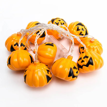 Halloween String Lights Carved Pumpkin LED Warm Glow
