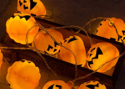Halloween String Lights Carved Pumpkin LED Warm Glow