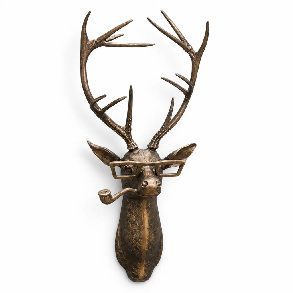 Hand-Painted UV-Resistant Sculptural Animal Head Wall Decor