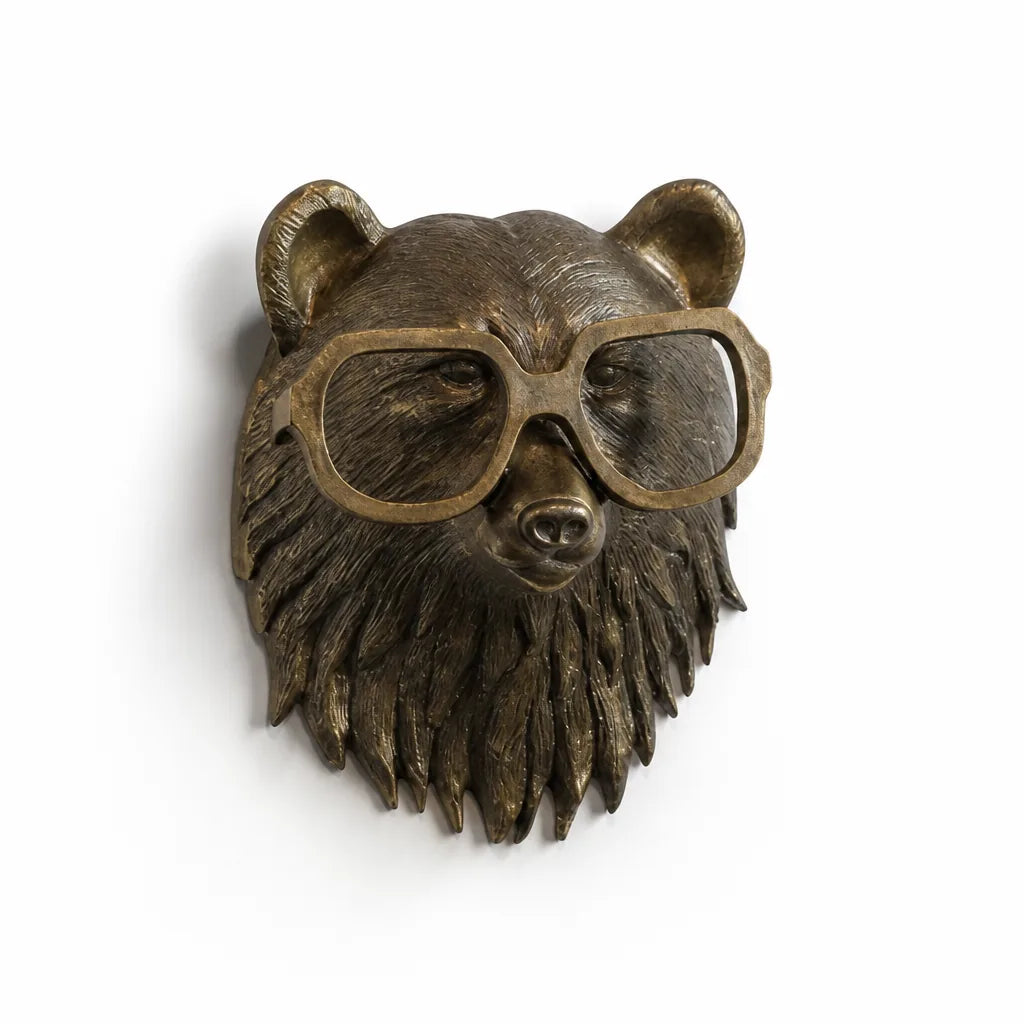 Hand-Painted UV-Resistant Sculptural Animal Head Wall Decor