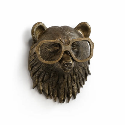 Hand-Painted UV-Resistant Sculptural Animal Head Wall Decor