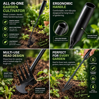 Hand Weeder 4 Tine Hardened Rust-Resistant Steel