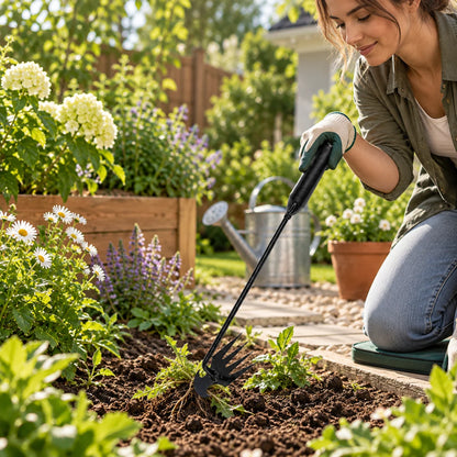 Hand Weeder 4 Tine Hardened Rust-Resistant Steel
